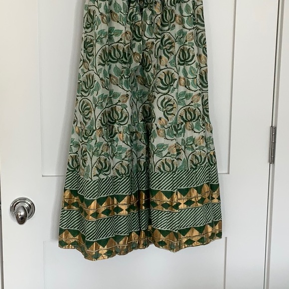 Oliphant Green and Cream Long Sleeve Dress - Picture 7 of 7